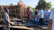 انقلاب سيارة غاز على الطريق الزراعي بالقليوبية يعطل الحركة المرورية