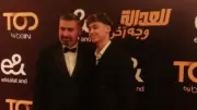 ياسر جلال يظهر برفقة نجله في العرض الخاص لمسلسل للعدالة وجه آخر