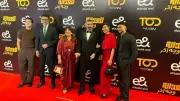 ياسر جلال يشجع منتخب مصر في العرض الخاص لمسلسل للعدالة وجه آخر