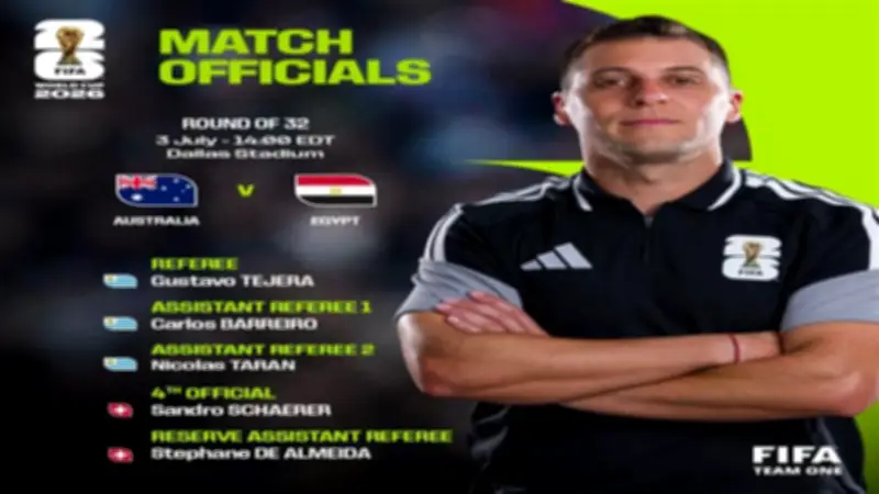 جوستافو تيجيرا حكم مباراة مصر وأستراليا في كأس العالم 2026