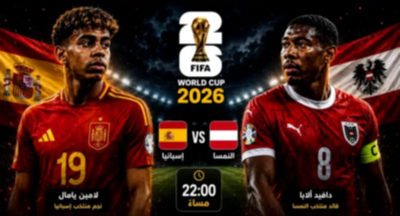 التشكيل الرسمي لمواجهة إسبانيا ضد النمسا في كأس العالم 2026