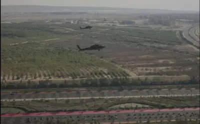 لقطات جوية ومراسم حافلة لوصول السيسي مقر القيادة الاستراتيجية