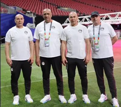 الجهاز الفني لمنتخب مصر يتفقد أرضية ملعب أتلانتا قبل مواجهة الفراعنة ضد الأرجنتين بكأس العالم