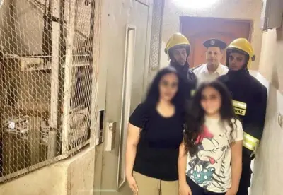 أمن الفيوم ينقذ سيدة وابنتها احتجزتا داخل مصعد